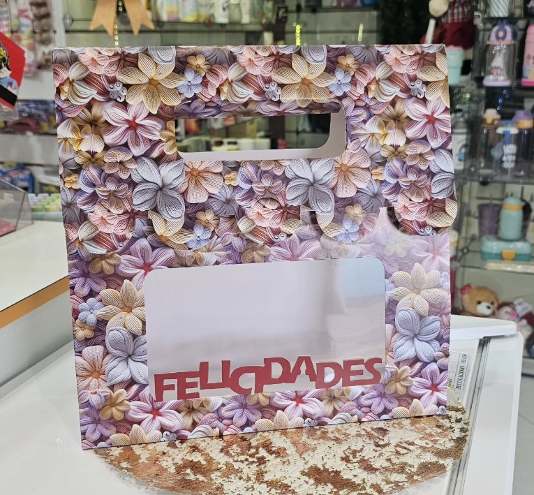 Sacola Presente Floral Felicidades